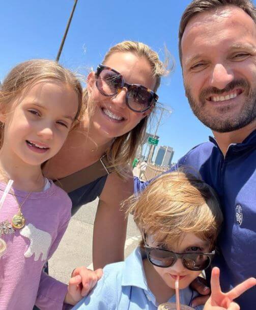 Sinisa Babcic with his wife Poppy Harlow and children.